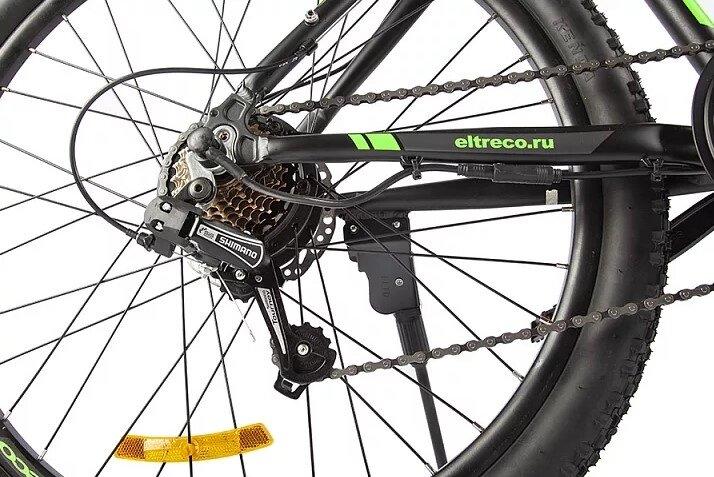Электровелосипед Велогибрид Eltreco XT 600 Pro черно-зеленый-2663 - фото 4 - id-p219465028