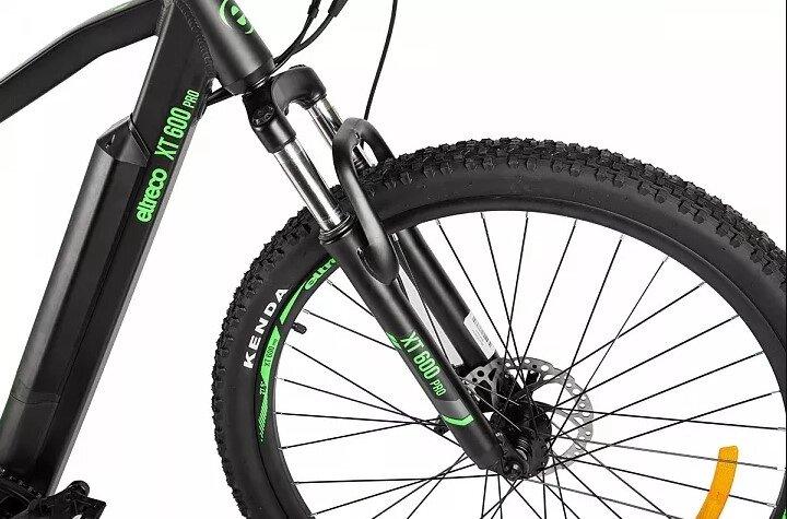 Электровелосипед Велогибрид Eltreco XT 600 Pro черно-зеленый-2663 - фото 5 - id-p219465028