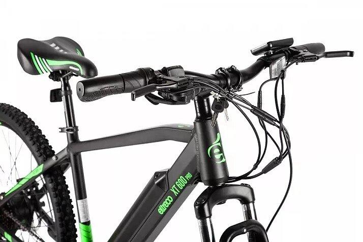 Электровелосипед Велогибрид Eltreco XT 600 Pro черно-зеленый-2663 - фото 6 - id-p219465028