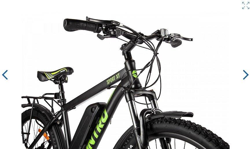 Электровелосипед Велогибрид INTRO Sport XT черно-зеленый-2687 - фото 3 - id-p219465031