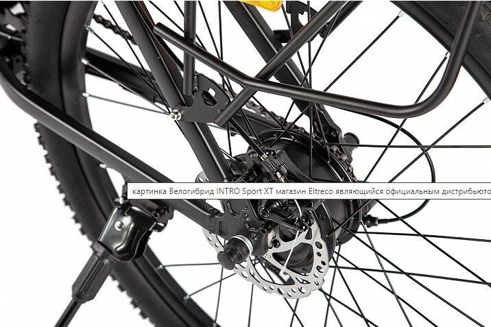 Электровелосипед Велогибрид INTRO Sport XT черно-зеленый-2687 - фото 6 - id-p219465031
