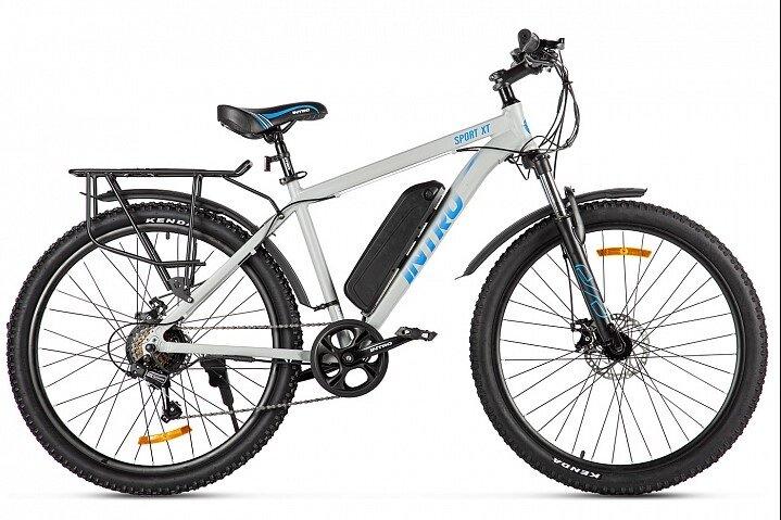Электровелосипед Велогибрид INTRO Sport XT серо-синий-2688 - фото 1 - id-p219465032