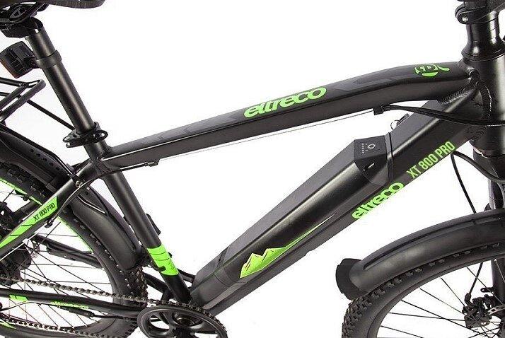 Электровелосипед Велогибрид Eltreco XT 800 Pro серо-зеленый-2670 - фото 2 - id-p219465034