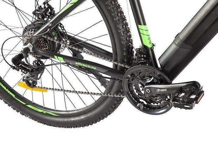 Электровелосипед Велогибрид Eltreco Ultra Max серо-зеленый-2507 - фото 4 - id-p219465039