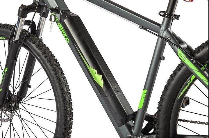 Электровелосипед Велогибрид Eltreco Ultra Max серо-зеленый-2507 - фото 5 - id-p219465039
