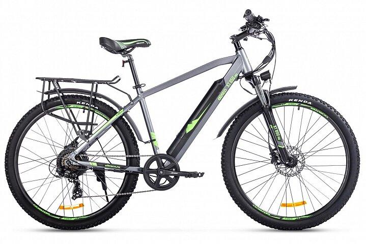 Электровелосипед Велогибрид Eltreco XT 850 Pro серо-зеленый-2674 - фото 1 - id-p219465049
