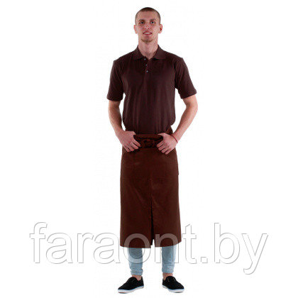 Футболка-поло мужская коричневая с коротким рукавом - фото 1 - id-p219465065