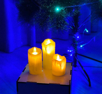 Светодиодные свечи с эффектом "Живого пламени" (Набор 3 шт)