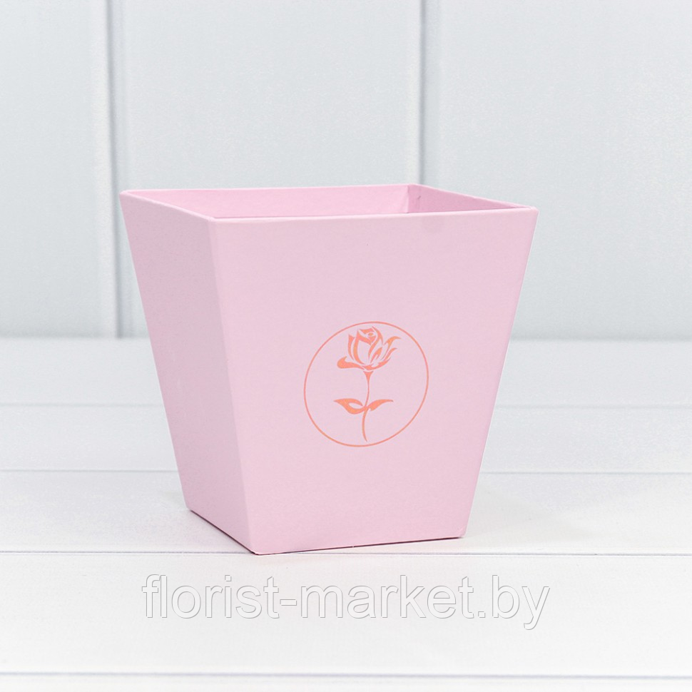 Коробка для цветов квадратная "Мини" 10,6*10,7*7,2 Розовый