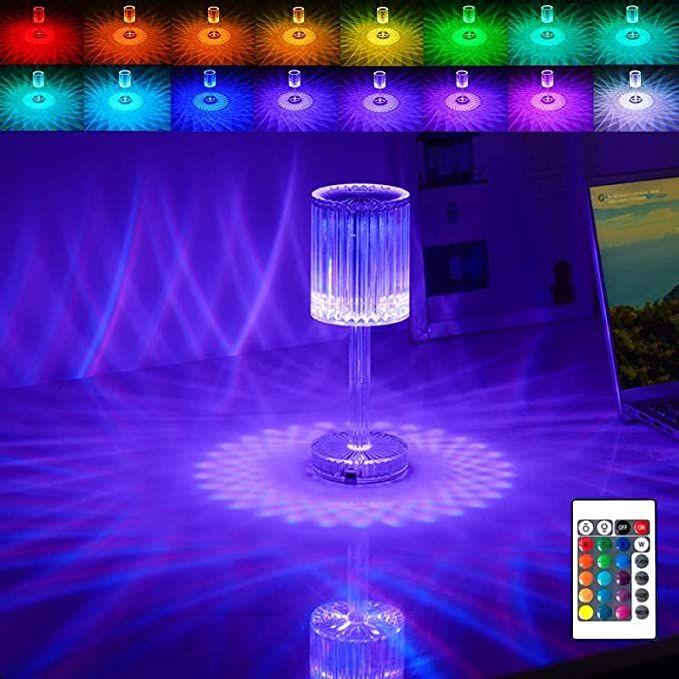 Настольная USB лампа - ночник Сrystal table lamp (16 цветов, с пультом ДУ)+ подарок - фото 2 - id-p219476684