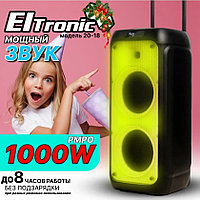 Большая мощная блютуз колонка со светомузыкой Eltronic 10 20-18 Fire Box 1000 с микрофоном для пения караоке