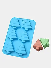 Форма силиконовая для льда и шоколада "Елки",  6 ячеек