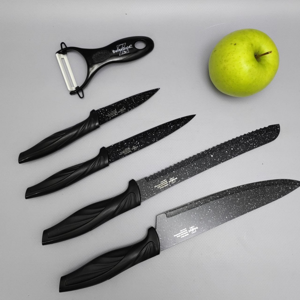 Набор кухонных ножей из нержавеющей стали 5 предметов Mercury Z pro-line MC-9269 - фото 4 - id-p219489960