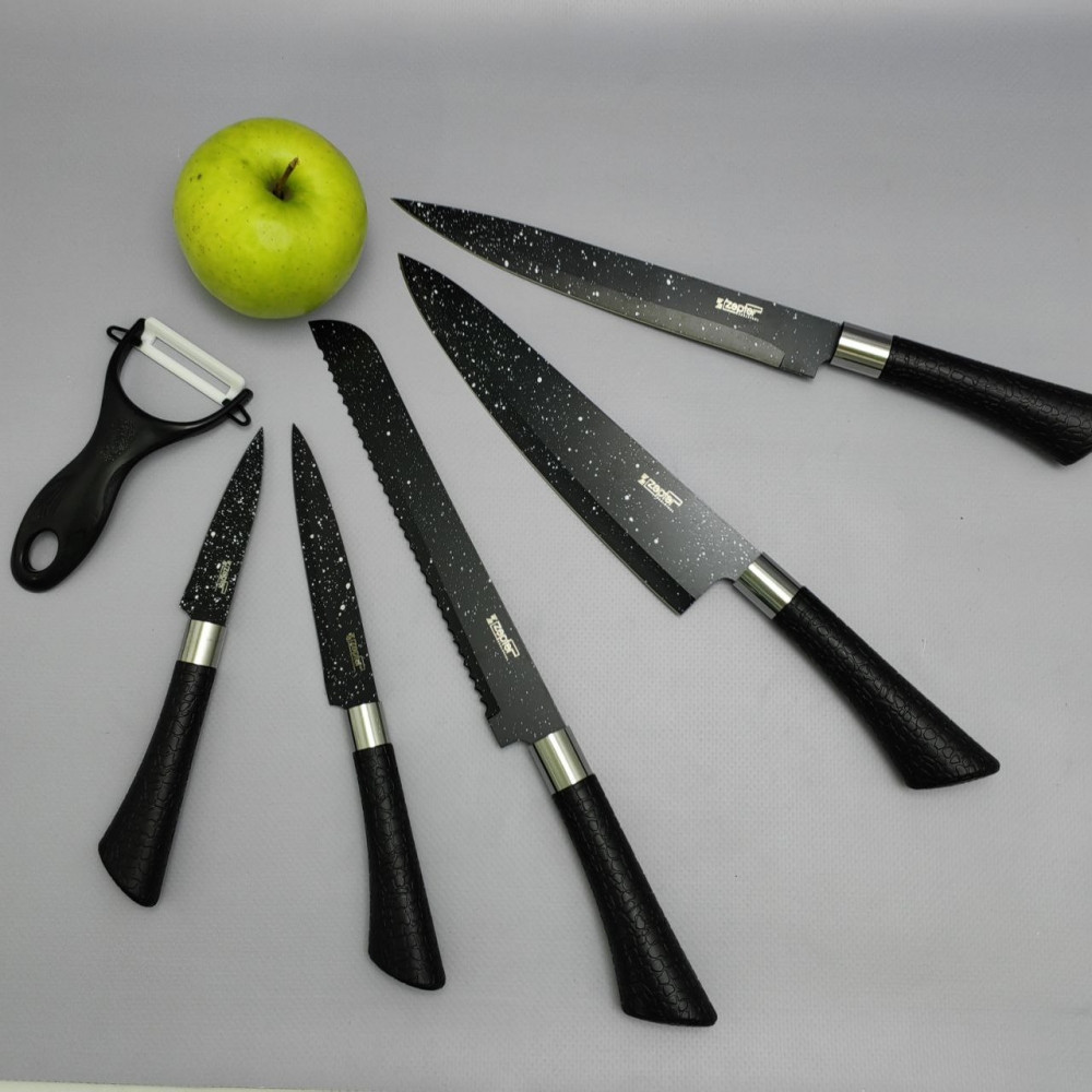 Набор кухонных ножей из нержавеющей стали 6 предметов Zeptef/ Подарочная упаковка - фото 2 - id-p219489969