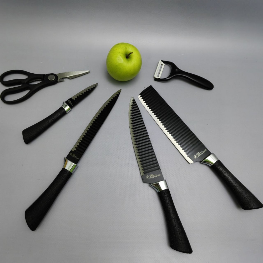 Набор кухонных ножей из нержавеющей стали 6 предметов EVDRTVERH ER-0238A/ Подарочная упаковка - фото 2 - id-p219489998