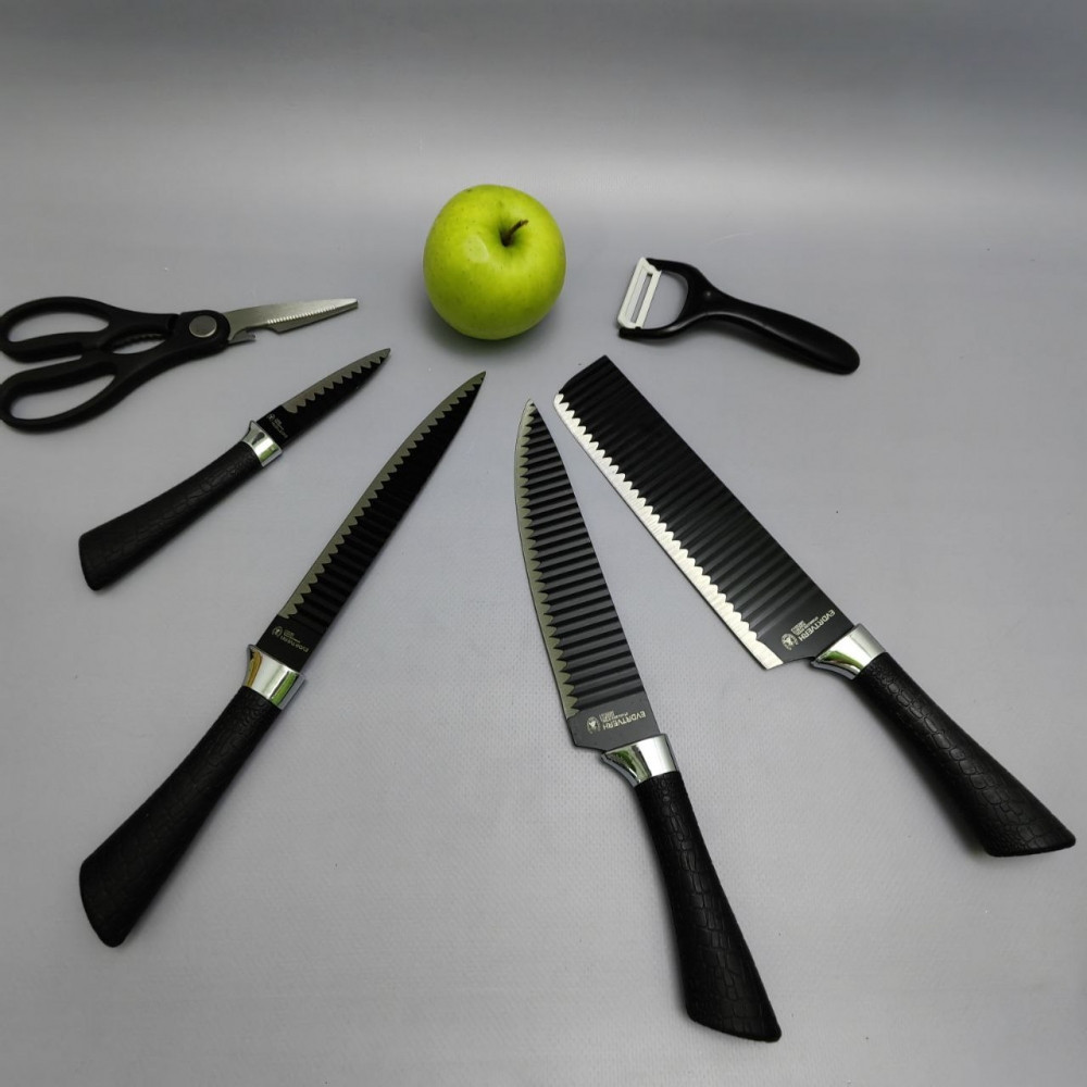 Набор кухонных ножей из нержавеющей стали 6 предметов EVDRTVERH ER-0238A/ Подарочная упаковка - фото 4 - id-p219489998