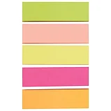 Закладки клейкие неоновые STAFF бумажные, 50х14 мм, 250 штук (5 цветов х 50 листов), фото 2