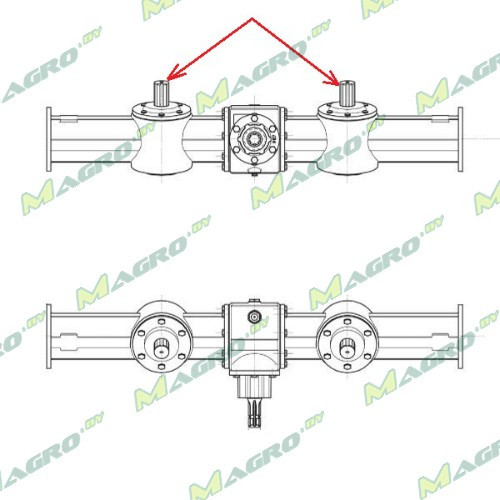 Вал 9055 (вал редукторной балки привода шнеков) для полуприцепа РОУМ-20 (SPR00100500M) - фото 8 - id-p219489431