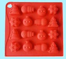 Форма силиконовая для льда и шоколада, "Новый год 12",  16 ячеек