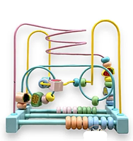 Детская развивающая серпантинка, игра лабиринт деревянный со счетами 682, игрушки развивашки для малышей