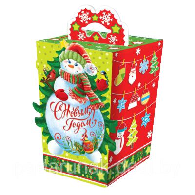 Снеговики, новогодняя упаковка для конфет, вместимость 500г - фото 1 - id-p219495135