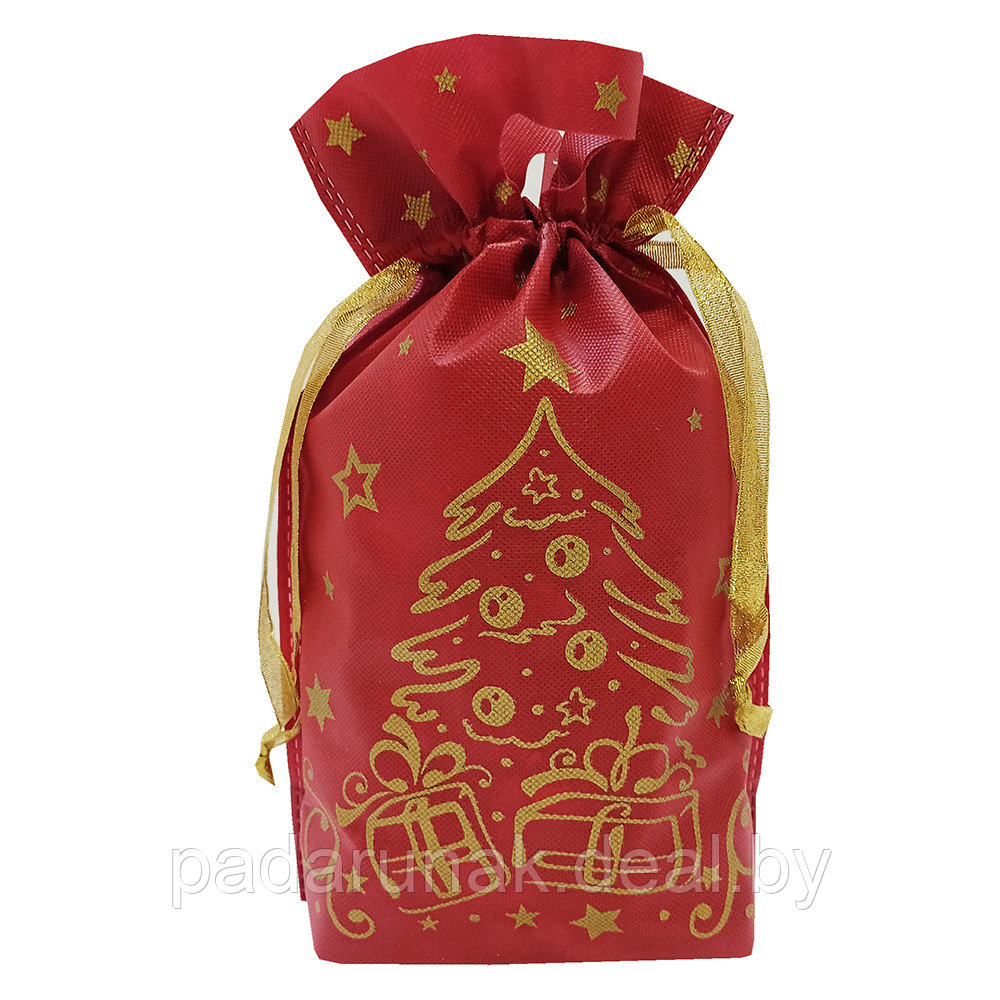 Мешочек Елочка (красный), новогодняя упаковка для конфет, вместимость 1000г - фото 1 - id-p219495438