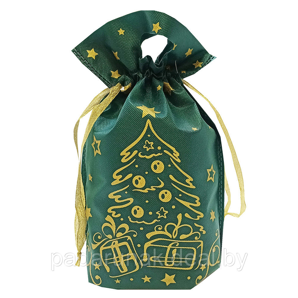 Мешочек Елочка (зеленый), новогодняя упаковка для конфет, вместимость 1000г - фото 1 - id-p219495442
