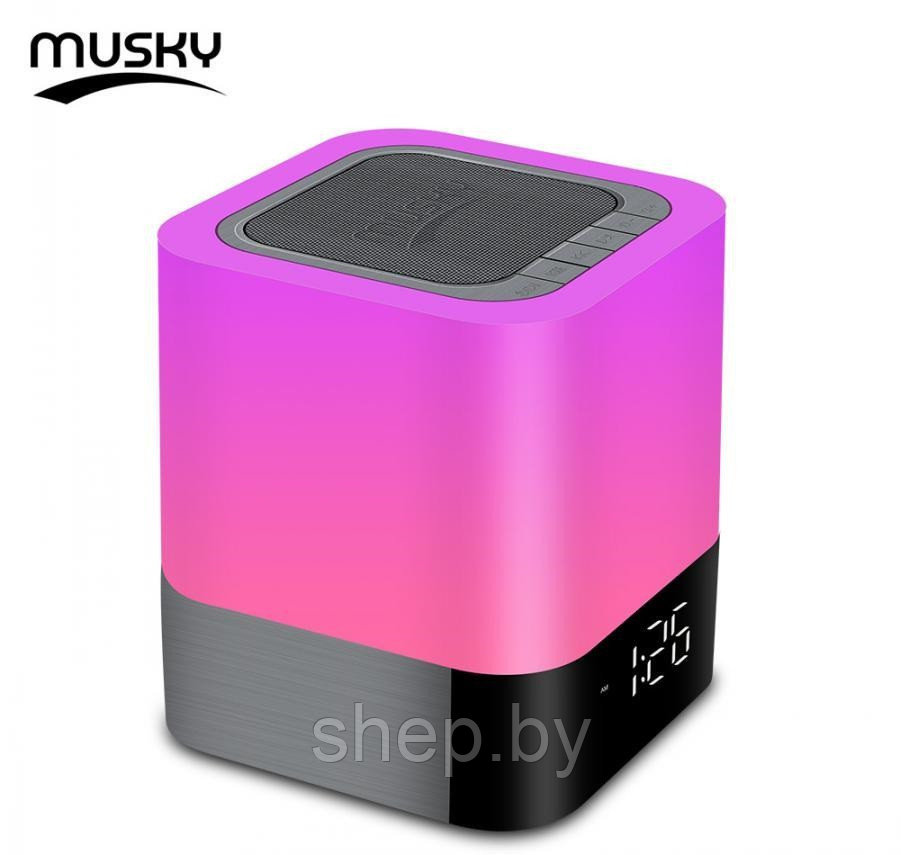 Портативная колонка с часами и RGB Musky DY28 Plus Portable Bluetooth Speaker Night Lamp NEW !!! - фото 3 - id-p219495469