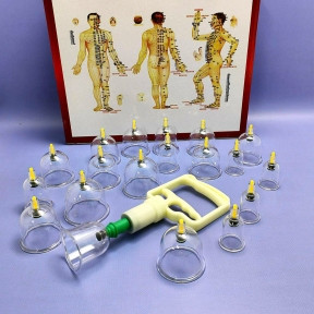 Набор вакуумных массажных антицеллюлитных банок DYKL KL-A32 для массажа лица, спины и суставов (32 банки) - фото 1 - id-p219495619