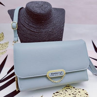 Женская сумочка - портмоне N8606 с плечевым ремнем Baellerry Young Will Show Серо-голубая Light Blue