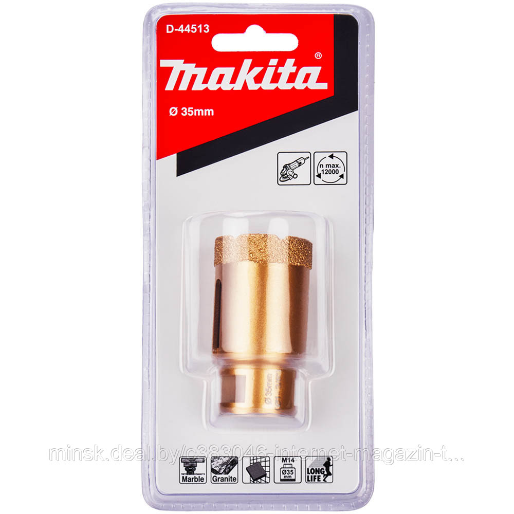 Алмазная коронка D35 мм M14 по граниту Makita (D-44513) - фото 1 - id-p114592311