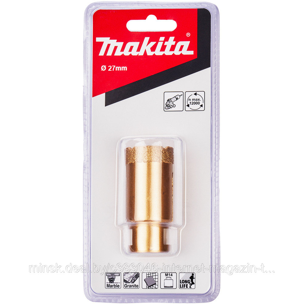 Алмазная коронка D27 мм M14 по граниту Makita (D-44482) - фото 1 - id-p114592344