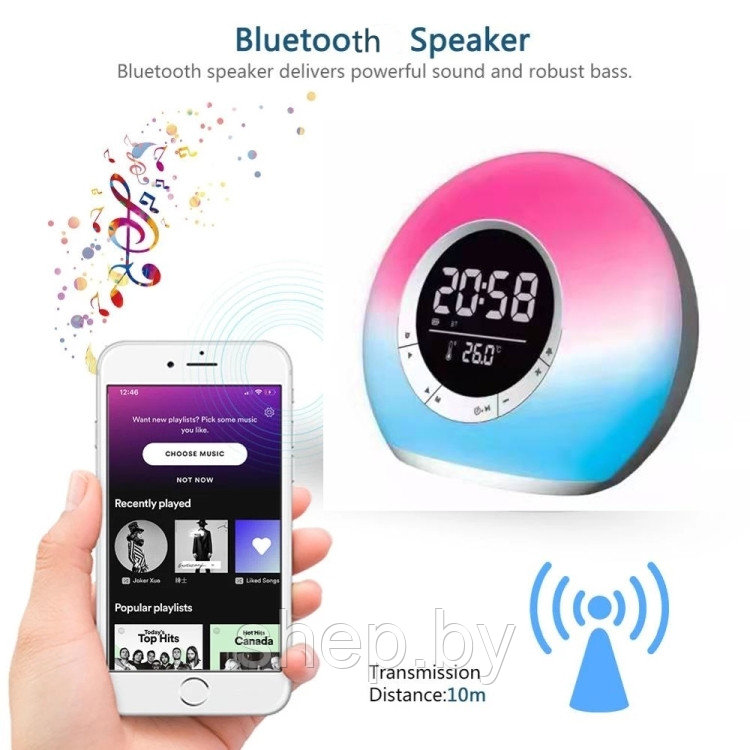 Портативная Bluetooth колонка-ночник с часами Mini Hi-Fi Speaker P11 LED- подсветка - фото 4 - id-p219496714