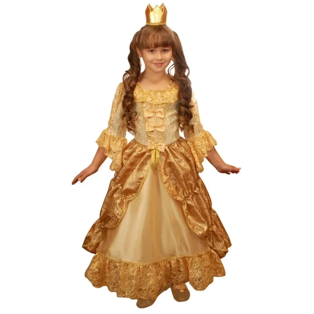 Детский карнавальный костюм Принцесса Золушка золотая