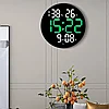 Часы-будильник электронные настенные DS-3813L (зеленые+белые цифры) с пультом, влажность, температура, фото 4