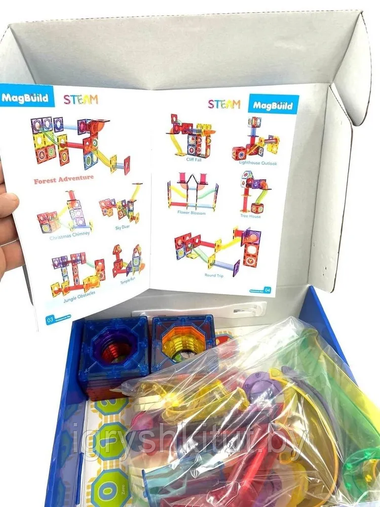 Детский магнитный конструктор Magic Tiles, 49 деталей, игра головоломка для детей - фото 2 - id-p219497933