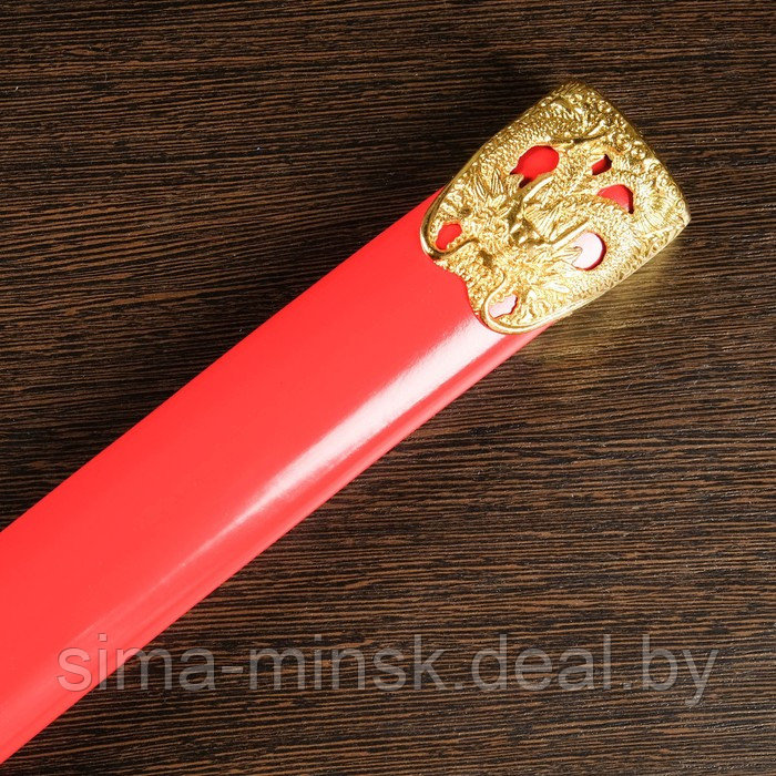 Сувенирное оружие «Катана на подставке», красные ножны, голова дракона на рукоятке, 108 см - фото 5 - id-p219496574