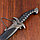 Сувенирный нож изогнутый, 26,5 см, на ножнах длинный завиток, чёрный, фото 4