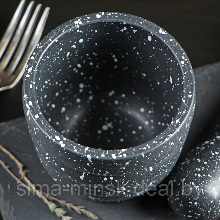 Ступка с пестиком Доляна «Чёрный камень», 250 мл, 9×10 см - фото 3 - id-p219498184