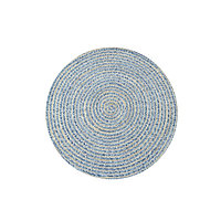 Экоковрик джутовый круглый, размер 60х60 см, цвет синий