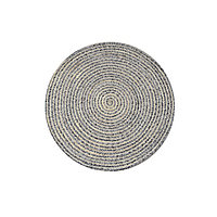 Экоковрик джутовый круглый, размер 60х60 см, цвет чёрный, серый