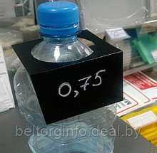 Ценник бутылочный из черного пластика 70*50 мм