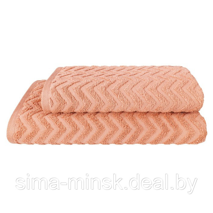 Набор махровых полотенец Peach, размер 50х90 см, 70х130 см, цвет розовый - фото 3 - id-p219498500