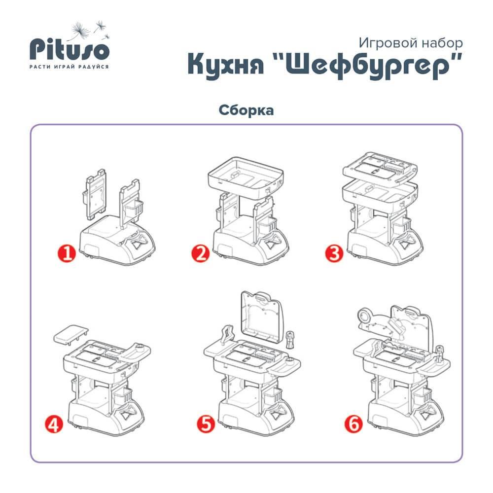 PITUSO Игровой набор Кухня Шефбургер в рюкзаке - фото 6 - id-p219499859