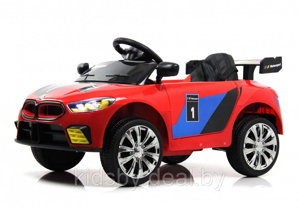 Детский электромобиль RiverToys F444FF (красный) BMW Режим качалки