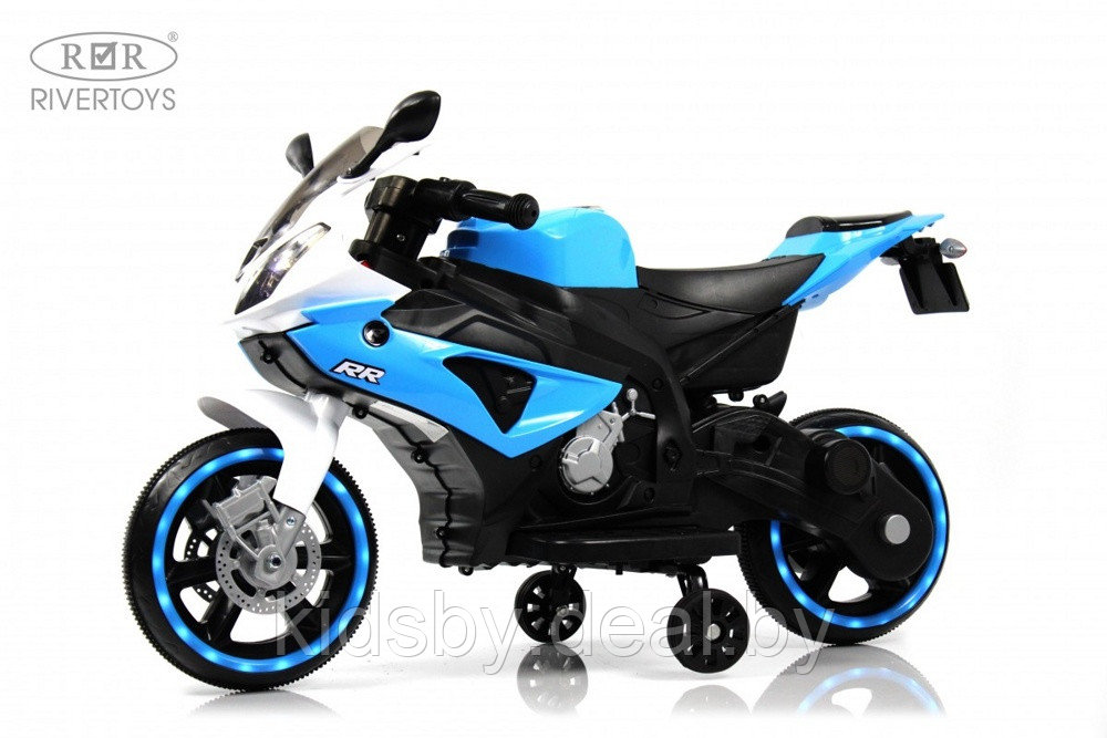 Детский электромотоцикл RiverToys X002XX (бело-синий) - фото 1 - id-p214394874
