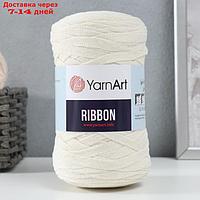 Пряжа "Ribbon" 40% полиэстер, 60% хлопок 125м/250гр (752 молочный)