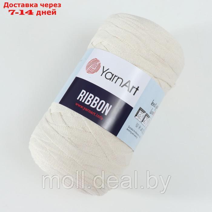 Пряжа "Ribbon" 40% полиэстер, 60% хлопок 125м/250гр (752 молочный) - фото 2 - id-p219448288