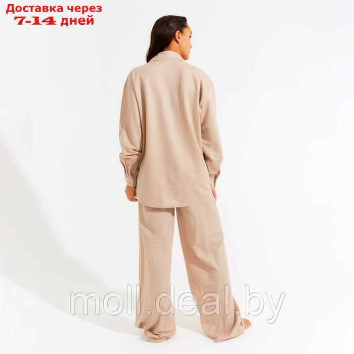 Костюм женский (сорочка, брюки) MINAKU: Home collection цвет бежевый, р-р 48 - фото 4 - id-p219444747