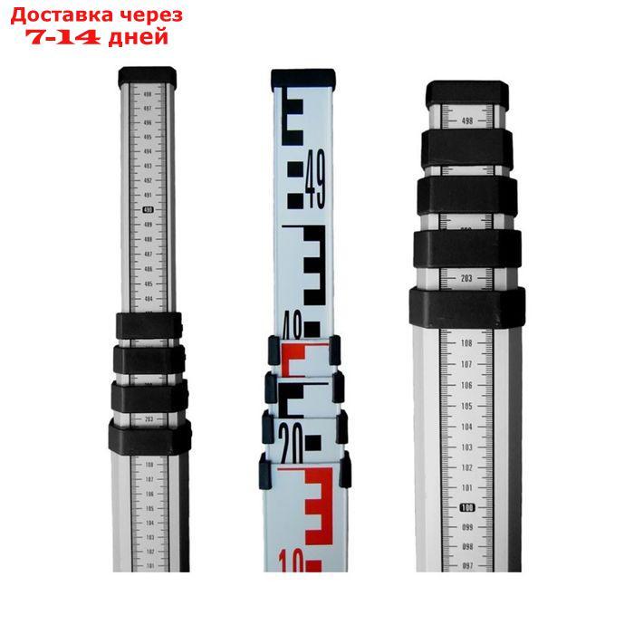 Нивелирная рейка ADA STAFF 5 А00143, отсчет мм шкалы снизу вверх, 5 м - фото 2 - id-p219468004